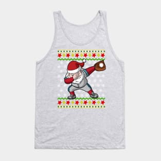 Santa Claus Baseball Player Ugly Christmas Sweater Tank Top